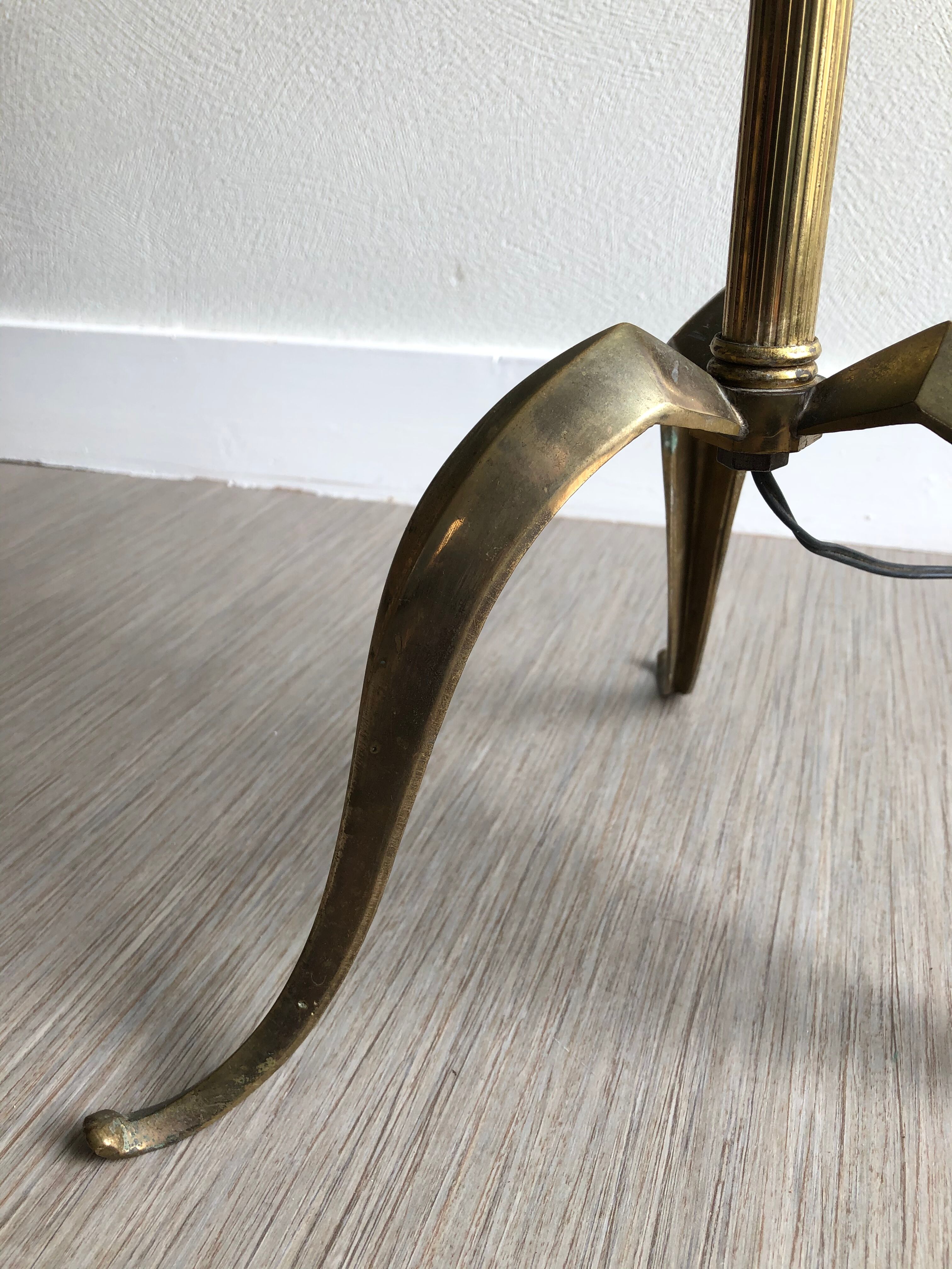Floor lamp reading tripod brass