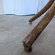 Vintage bentwood coat rack in Thonet style / Dark wood coat rack with shadow.