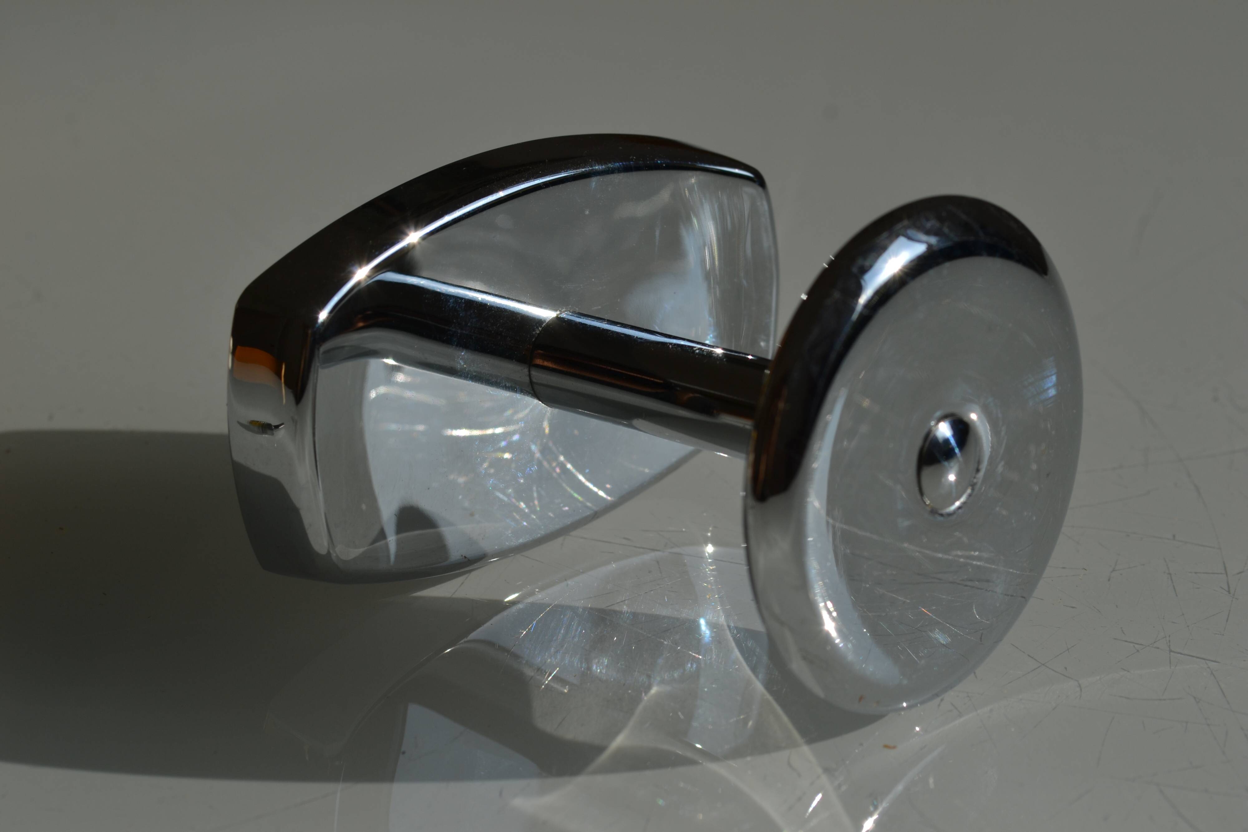 Vintage 80's chrome metal wall coat rack with 1 hook