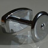 Vintage 80's chrome metal wall coat rack with 1 hook