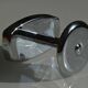 Vintage 80's chrome metal wall coat rack with 1 hook