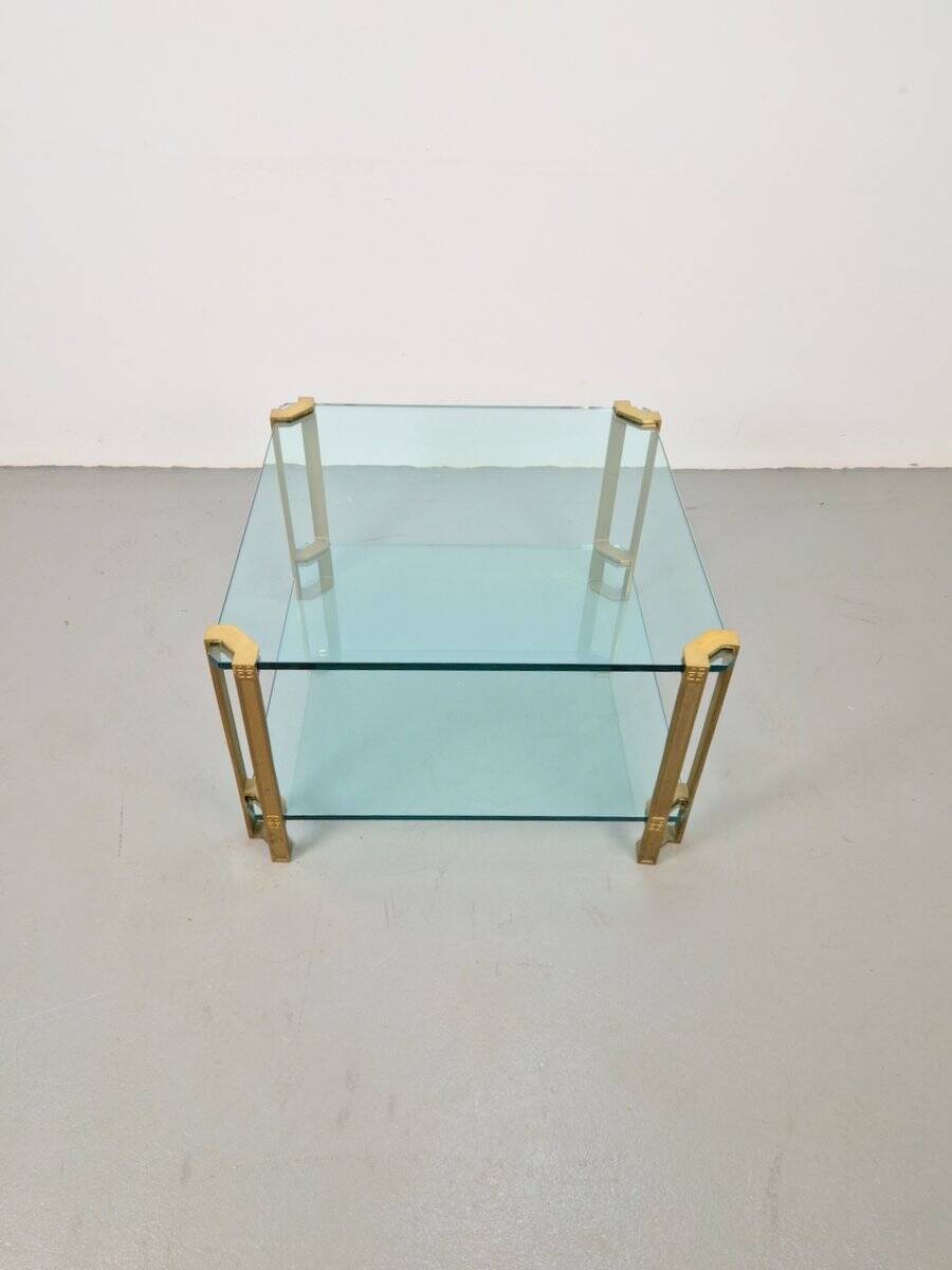 Regency Model T24 Coffee Table in Brass and Glass by Peter Ghyczy, 1970s
