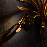 1960s hydrangea Palladio wall Sculpture Lamp Made in Italy