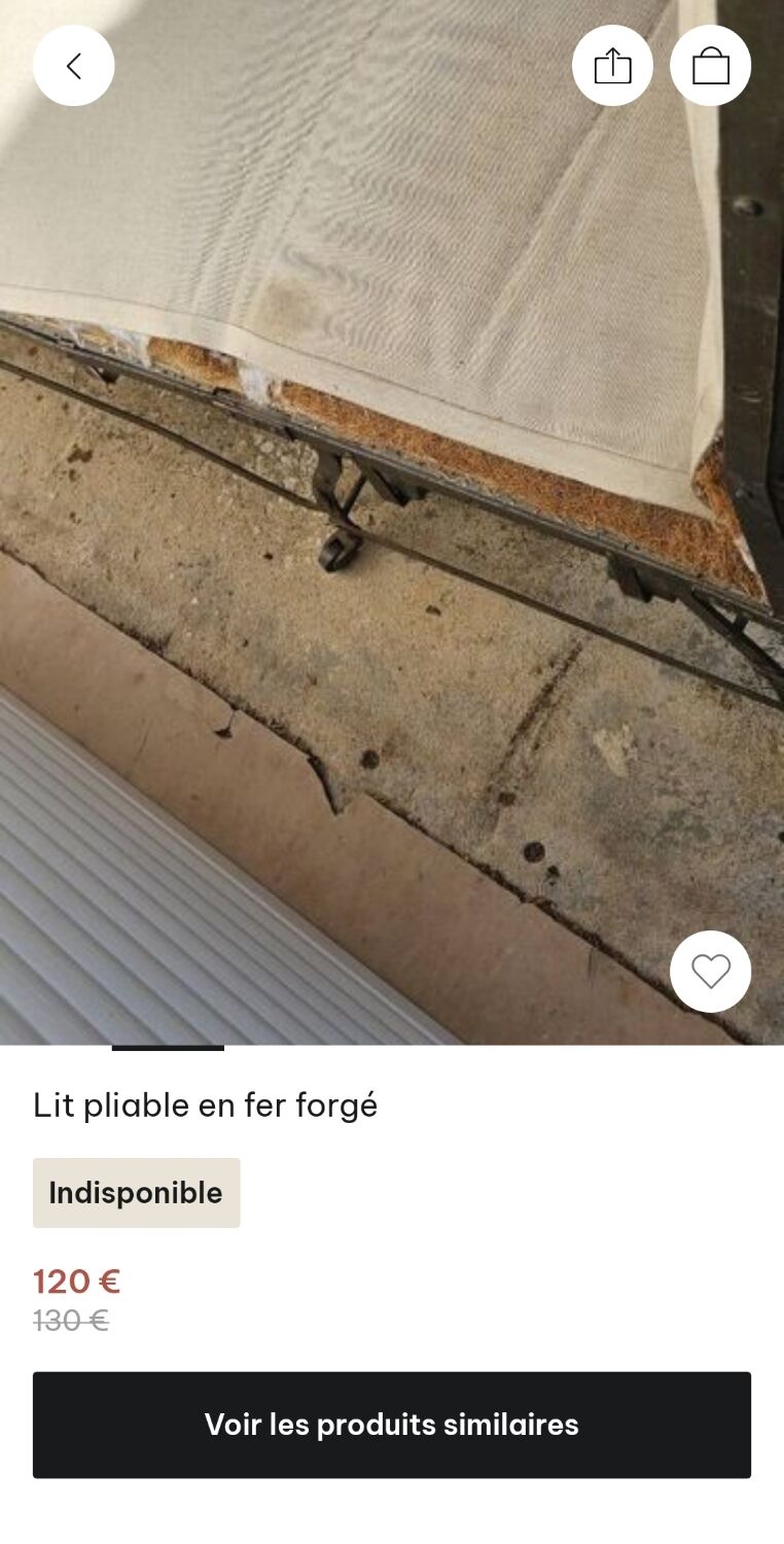 Folding wrought iron bed