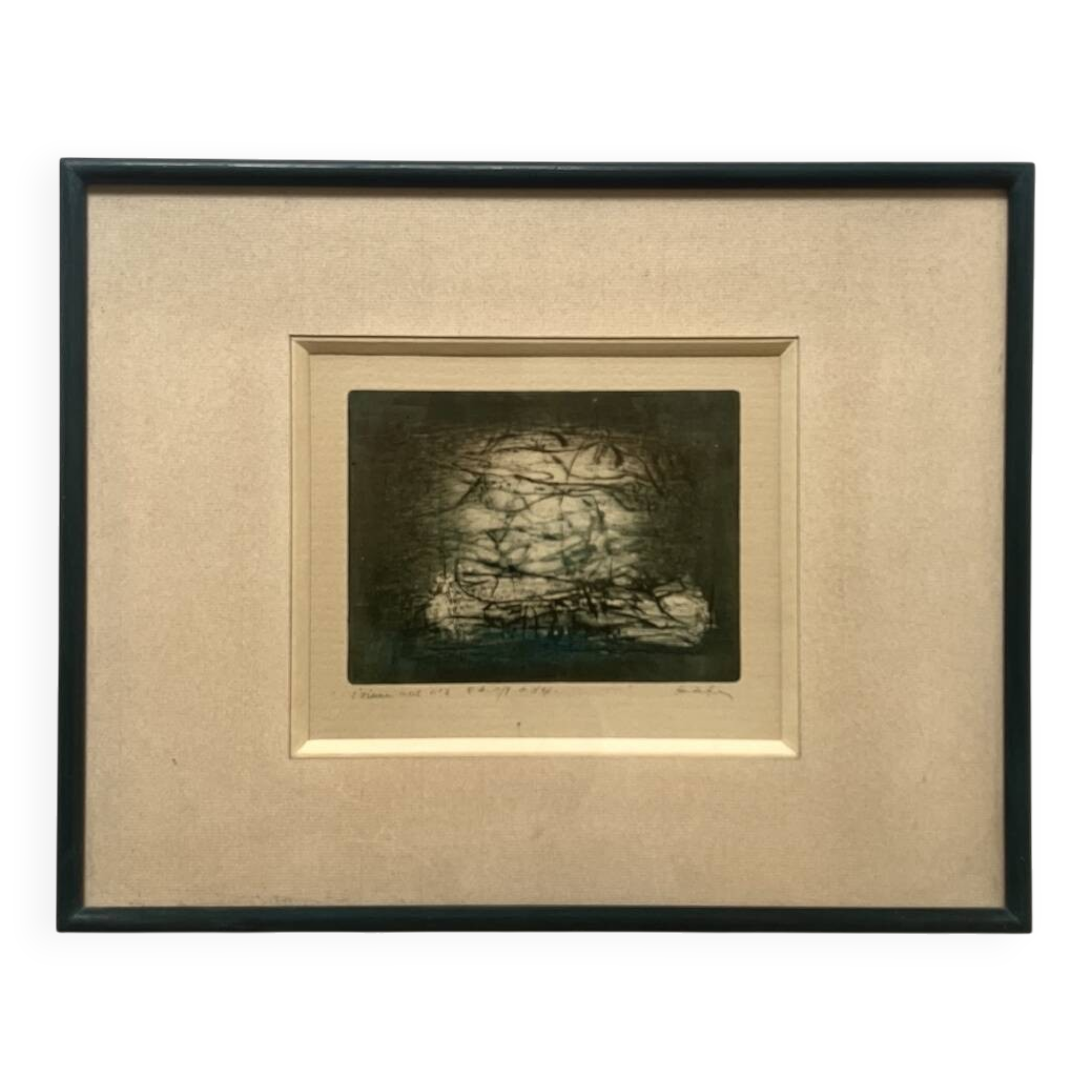 Oil painting & mixed techniques on framed canvas & signed by the artist.