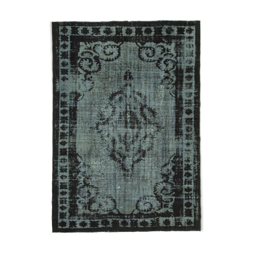 Handmade Unique Anatolian 1970s 214 cm x 311 cm Black Rug