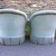 Paire de fauteuils crapaud en velours bleue