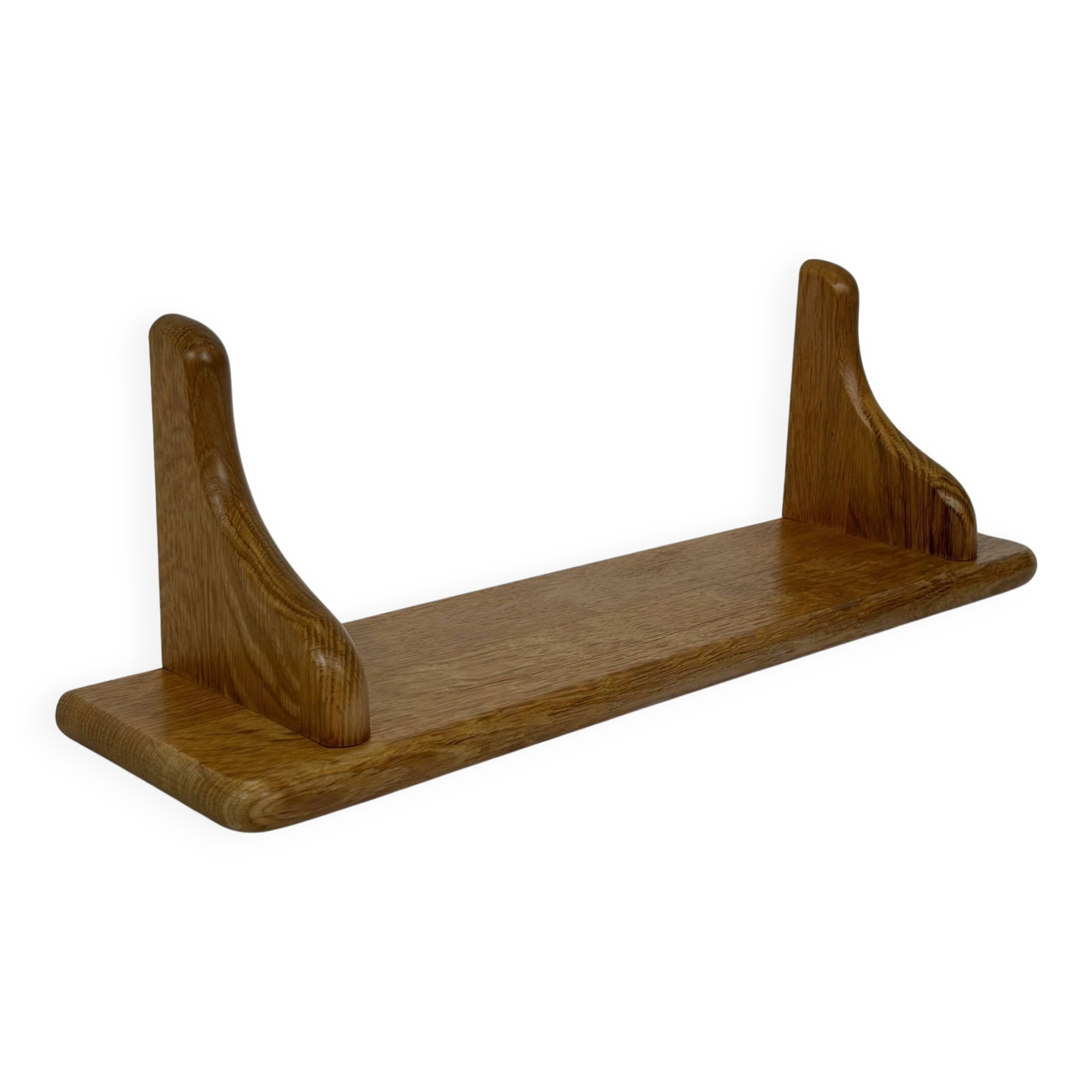 Vintage oak wall rack book shelf 1970s wood minimalist design