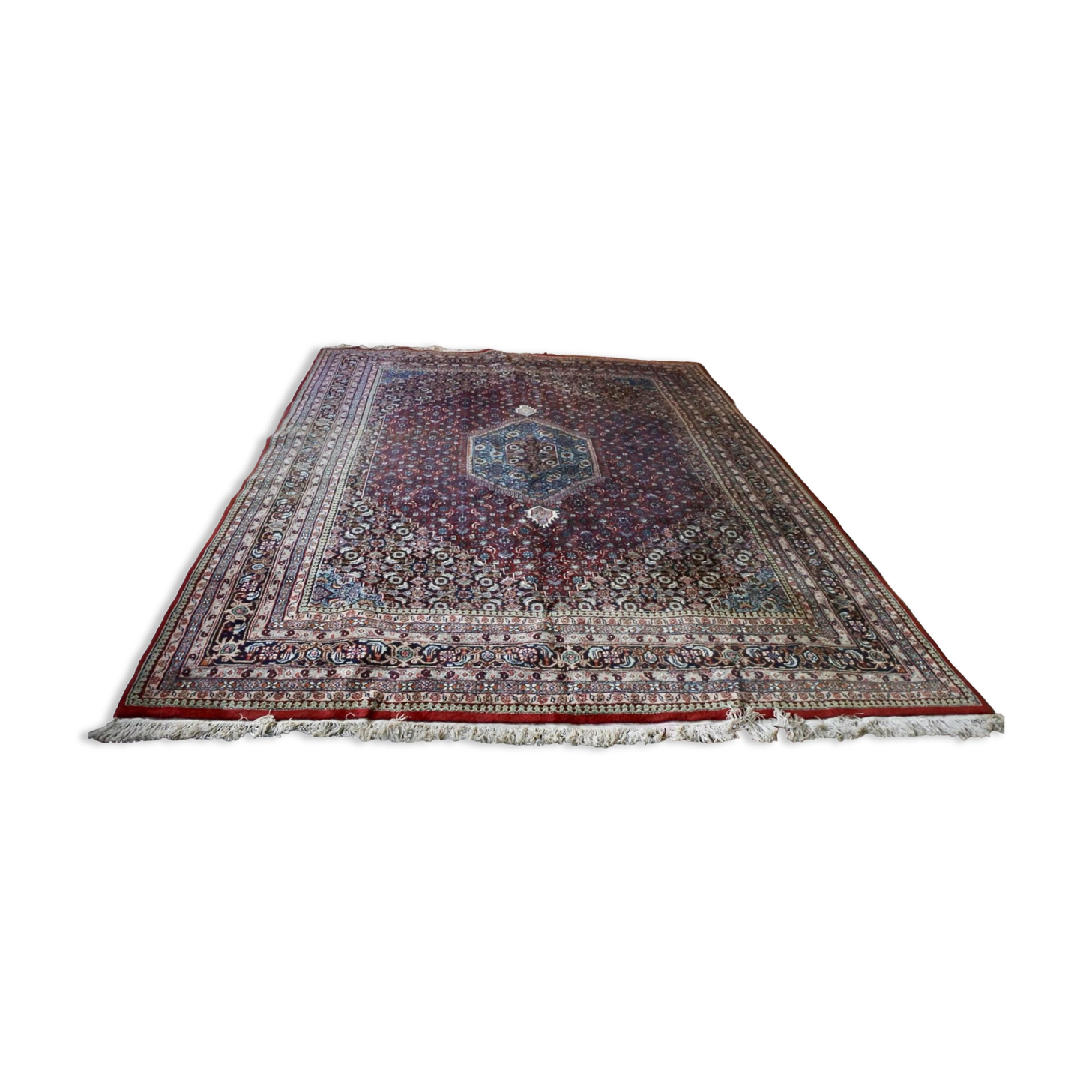 Hand-woven vintage indian rug 346x252cm