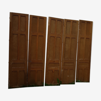 Lot of 5 old pine woodwork or separation doors