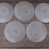 5 assiettes plates en terre de fer de Badonviller