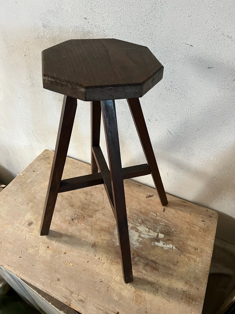 Wooden workshop stool