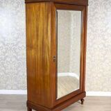 20th-Century Mahogany Linen-Press with Mirror, 1950s