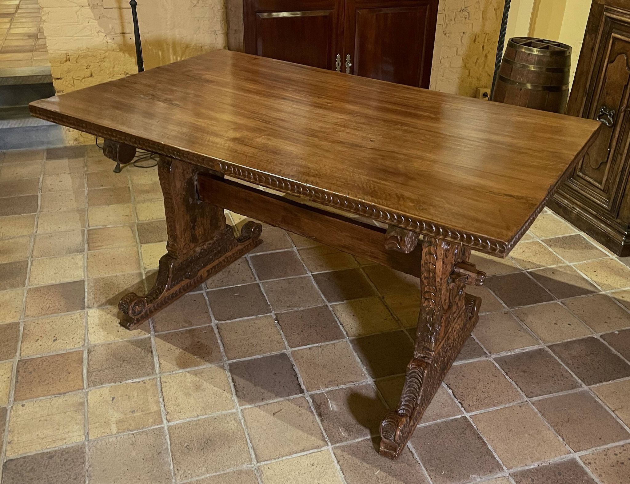 Table Renaissance Italienne En Noyer Du 16° Siècle -Florence