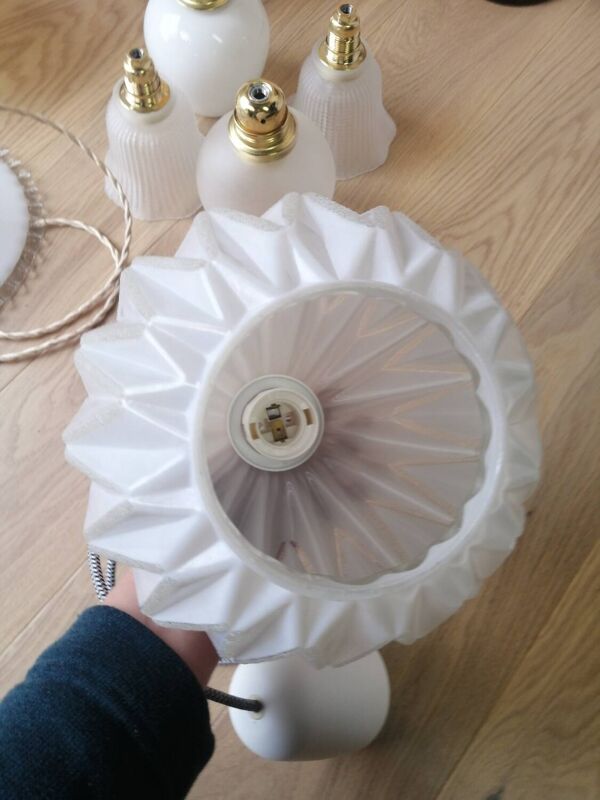 Suspension globe origami vintage en verre