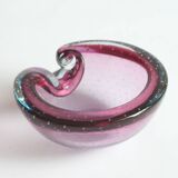 Murano glass purple bullicante trinket bowl, 1960s