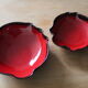 2 red glazed terracotta dishes