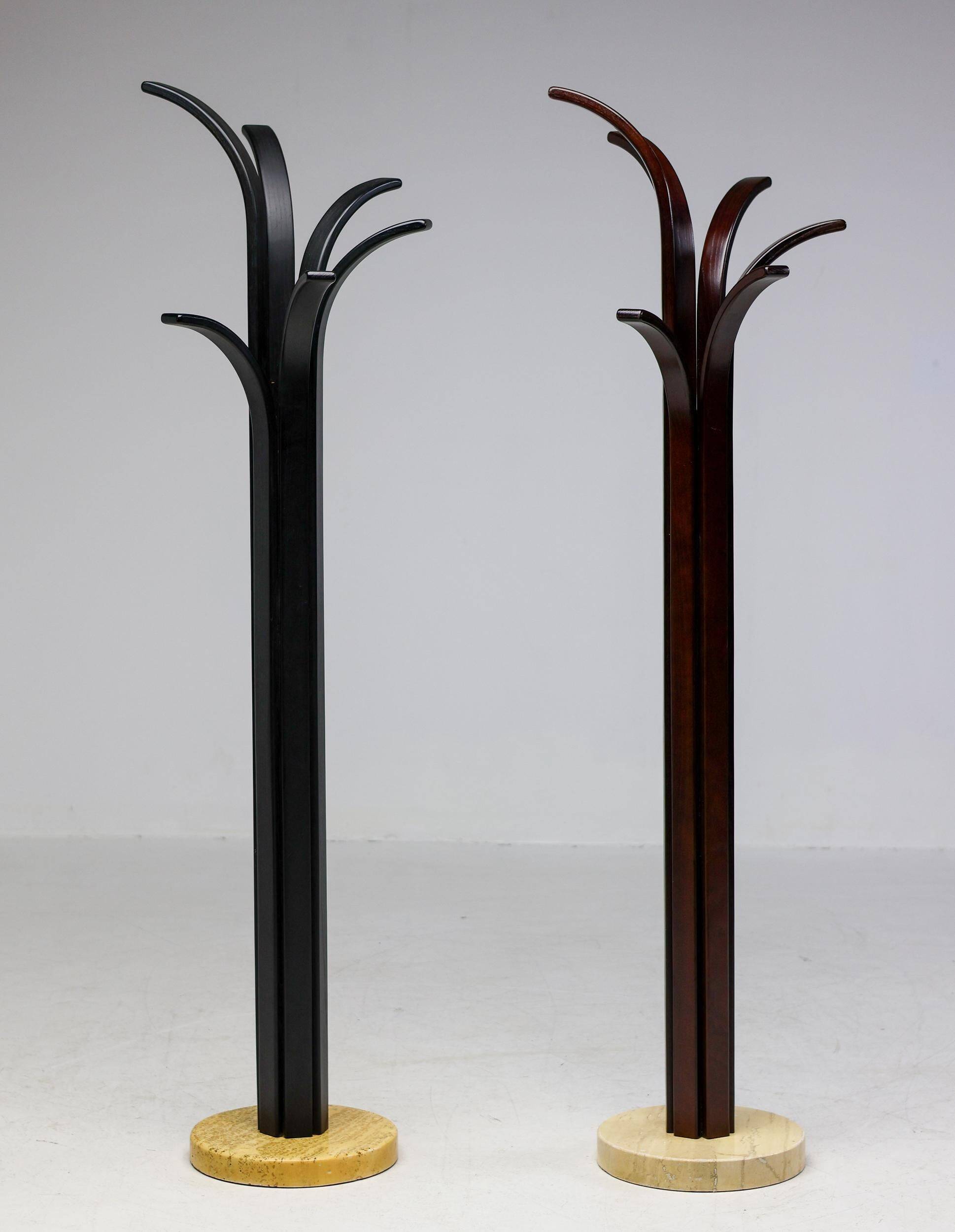 Pair of coat racks in plywood by Carlo Cerbaro for Porada