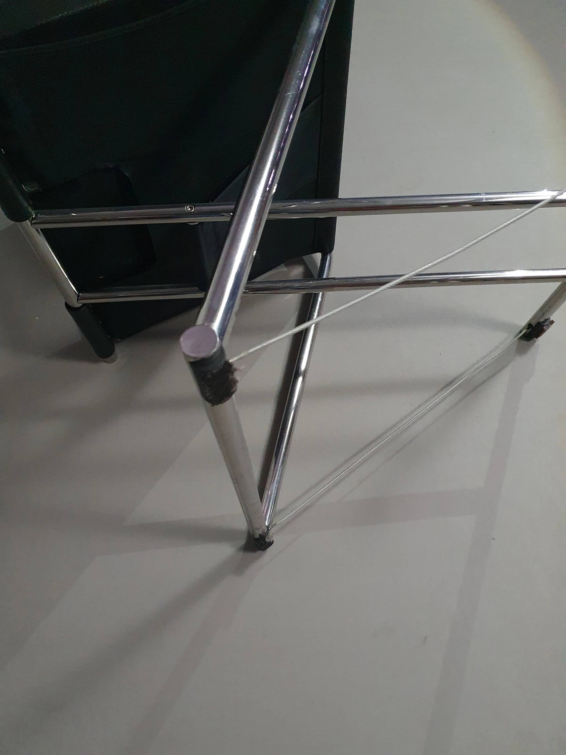 2 leather chrome folding chairs