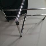 2 leather chrome folding chairs