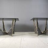 Vintage brutalist coffee tables or side tables, 1970s