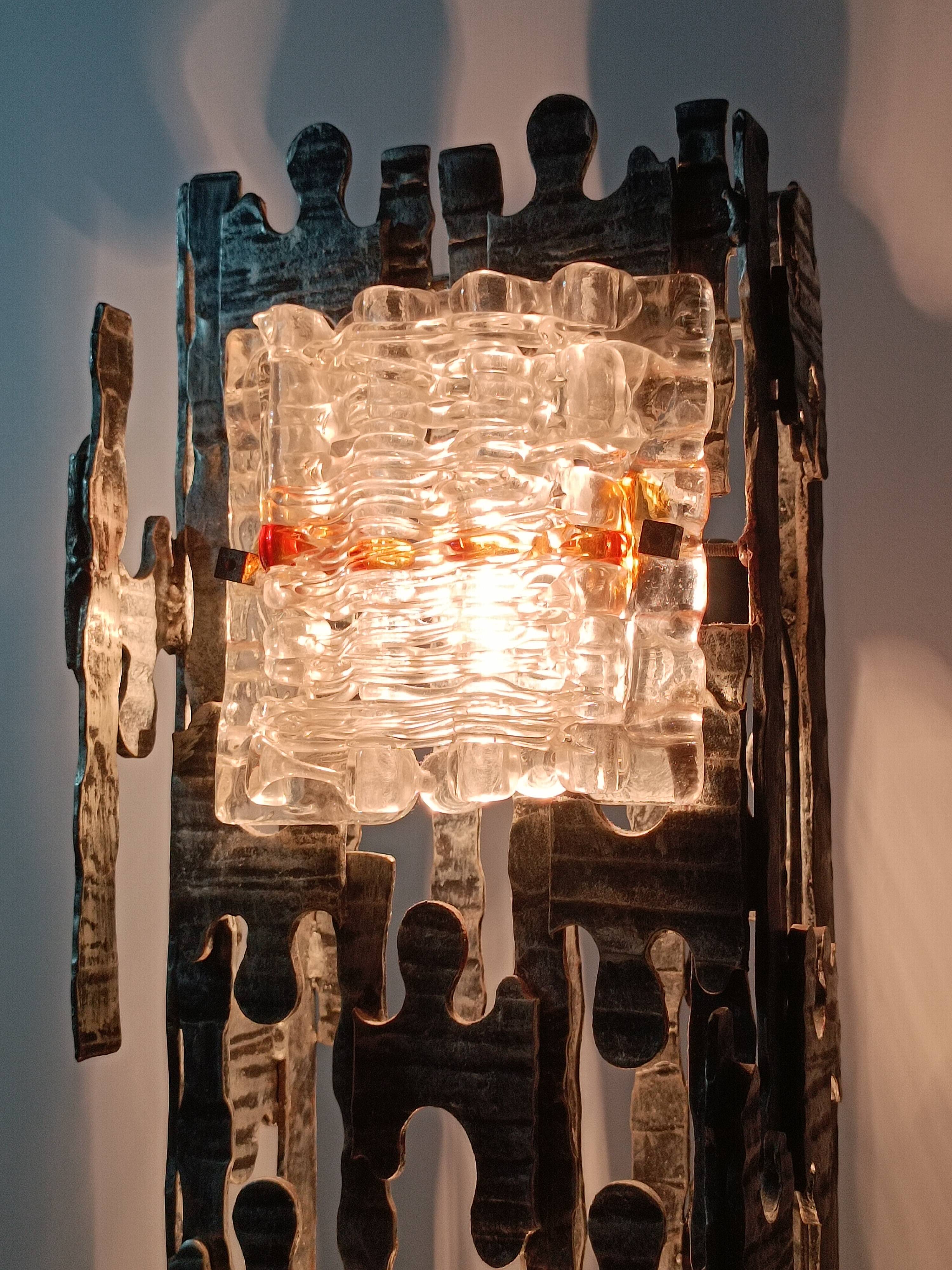 Brutalist sculptural floor lamp by Albano Poli for Poliarte 1970s