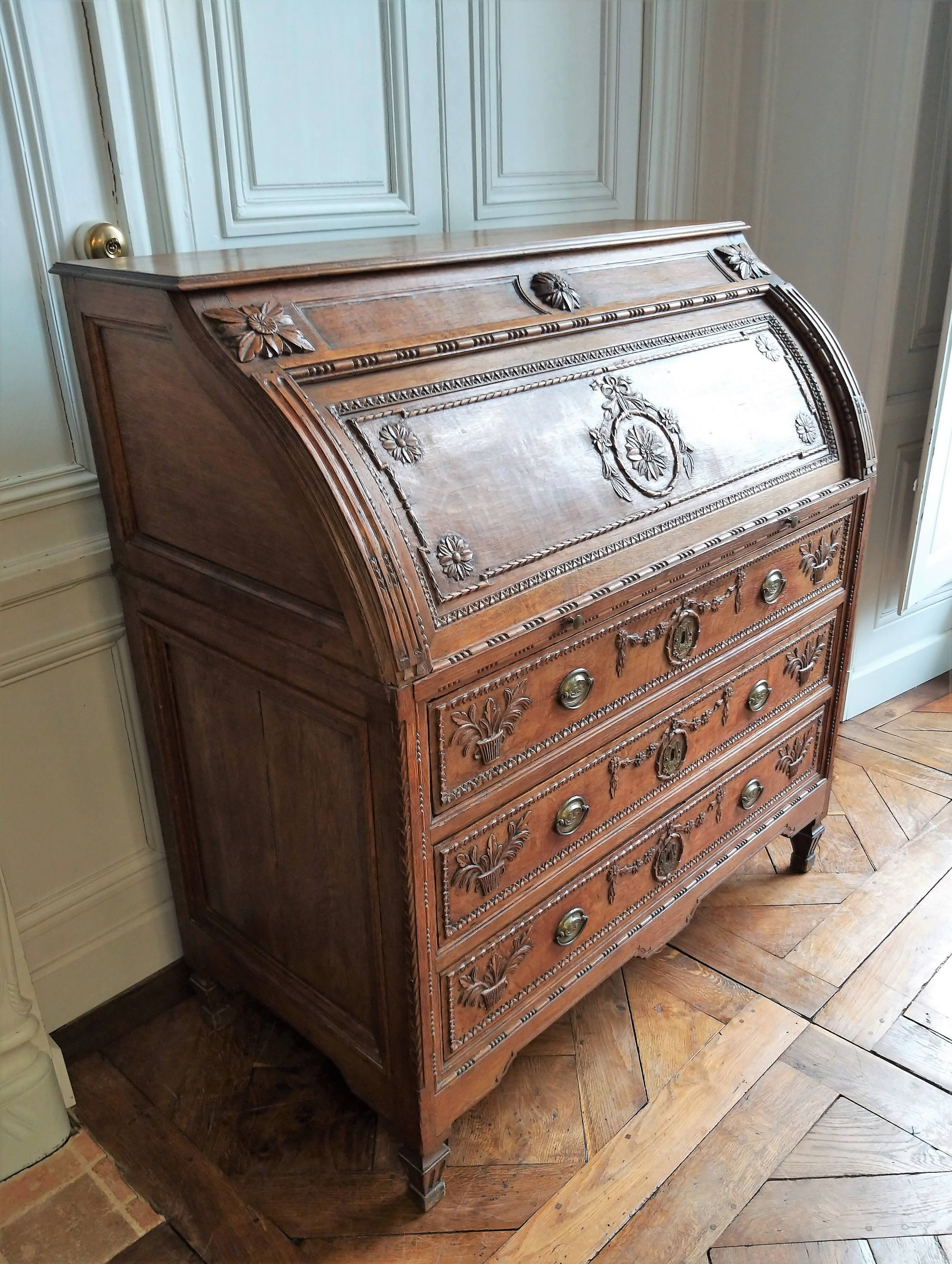 Writing desk cylinder Louis XVI 18th century