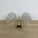 1950s brass and tulip Bubble wall lamp