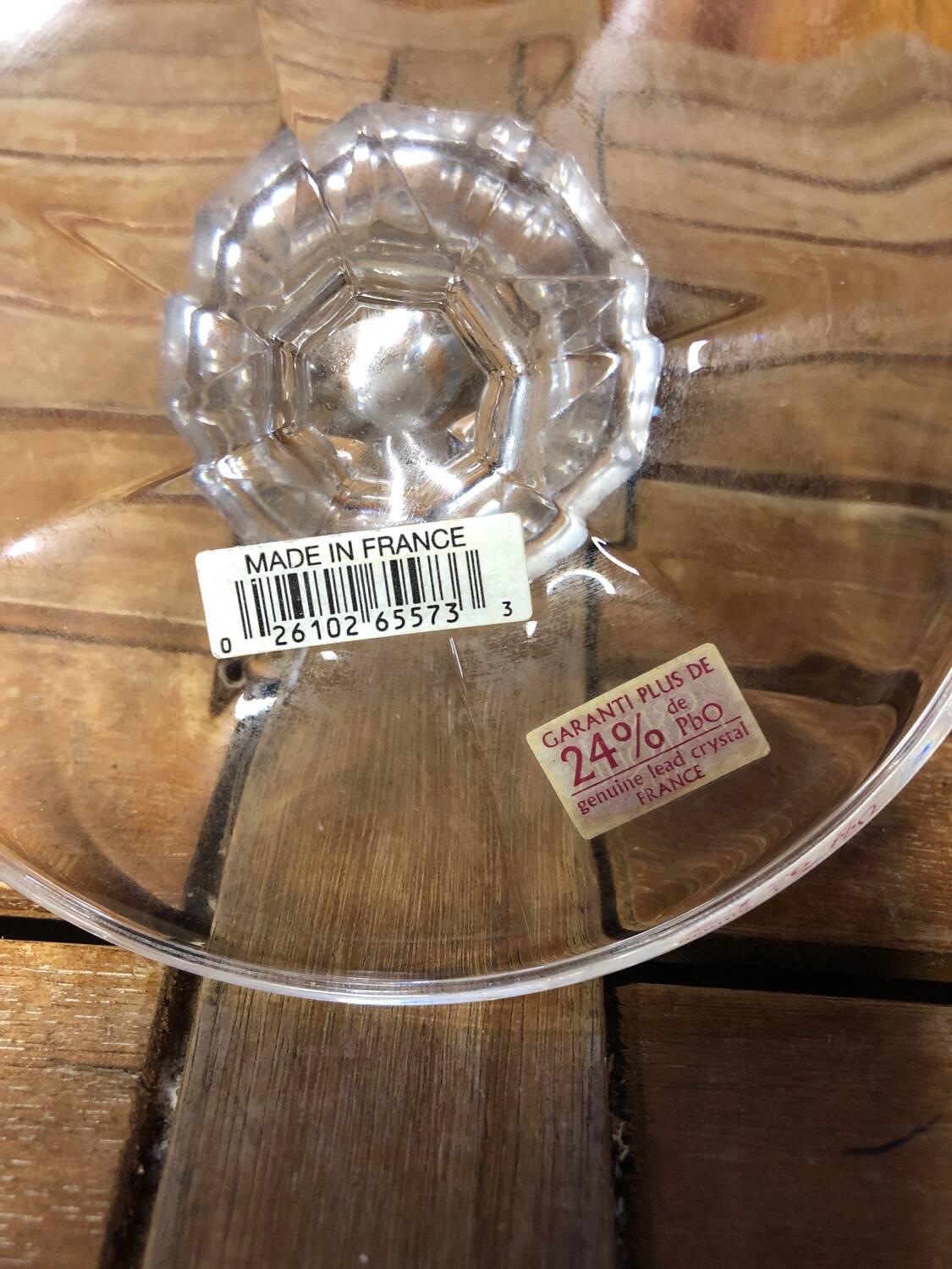Old pair of cristal d'arques candle holders vintage crystal