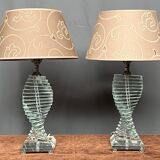 Pair of lamps, massive crystal
