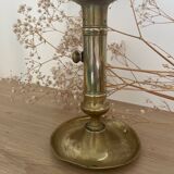 Brass candle holder with push button