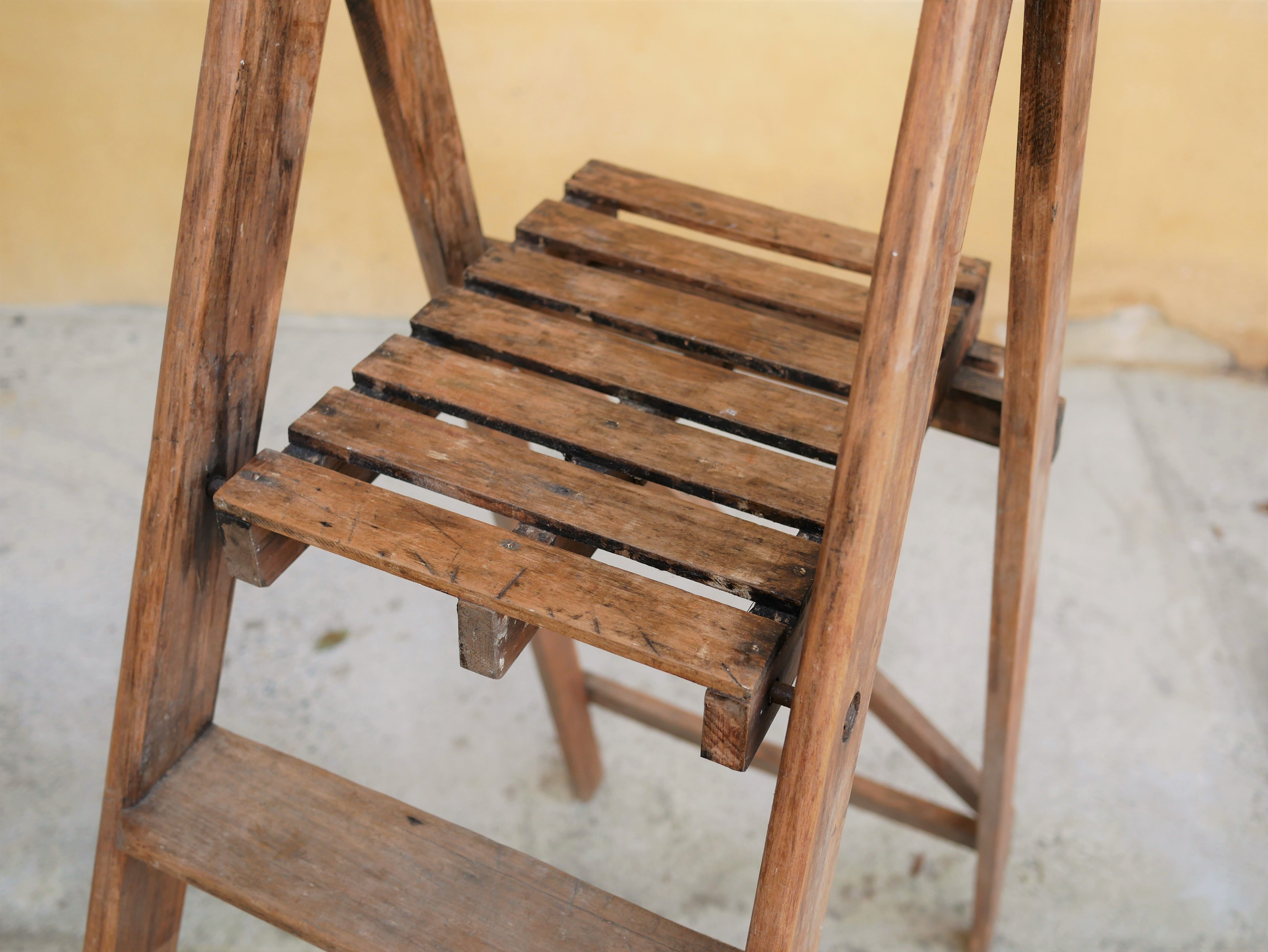 Vintage wooden stepladder