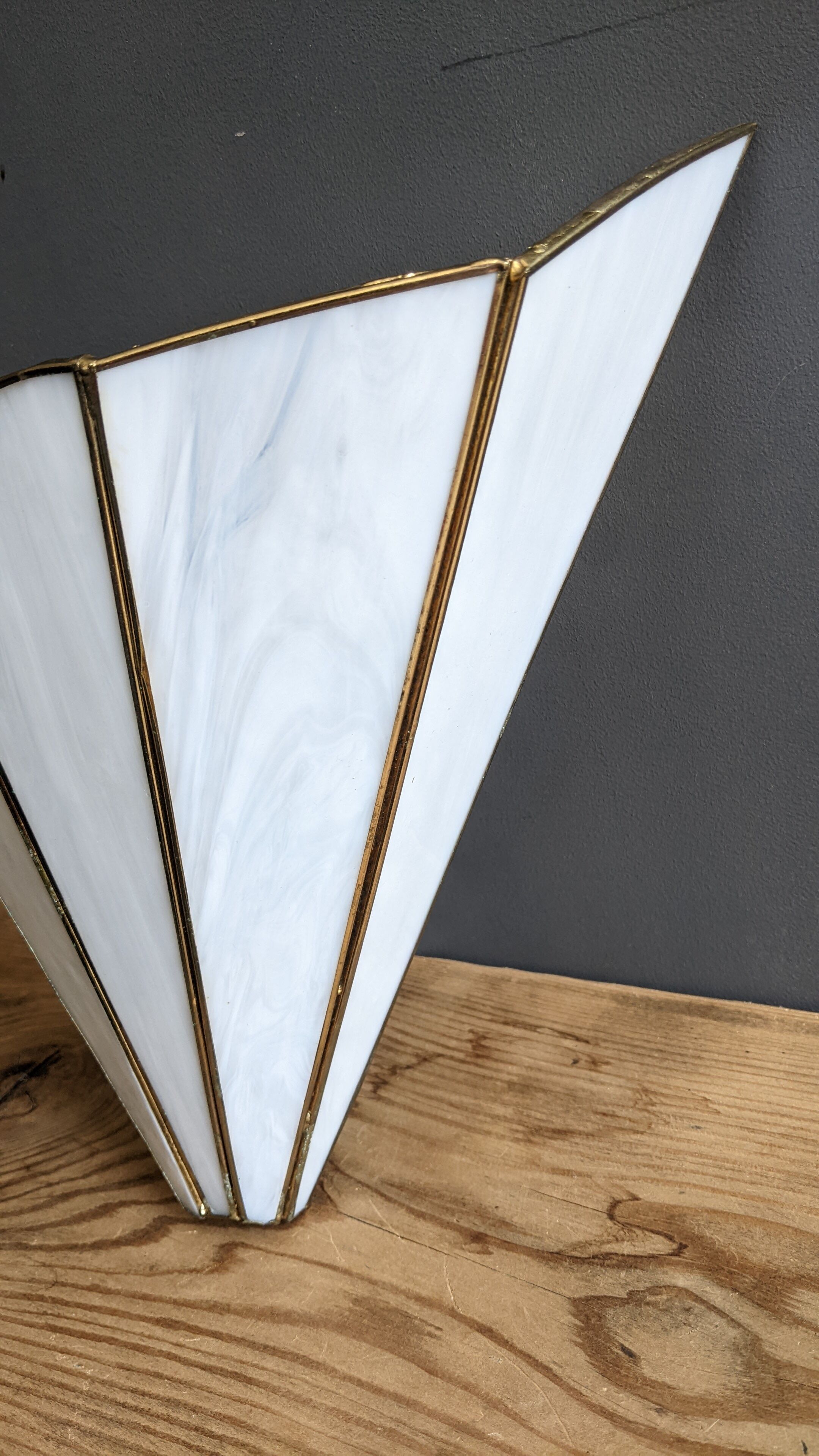 Wall lamp fan mother-of-pearl and brass