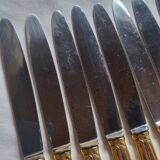 12 Table Knives in Gold Metal