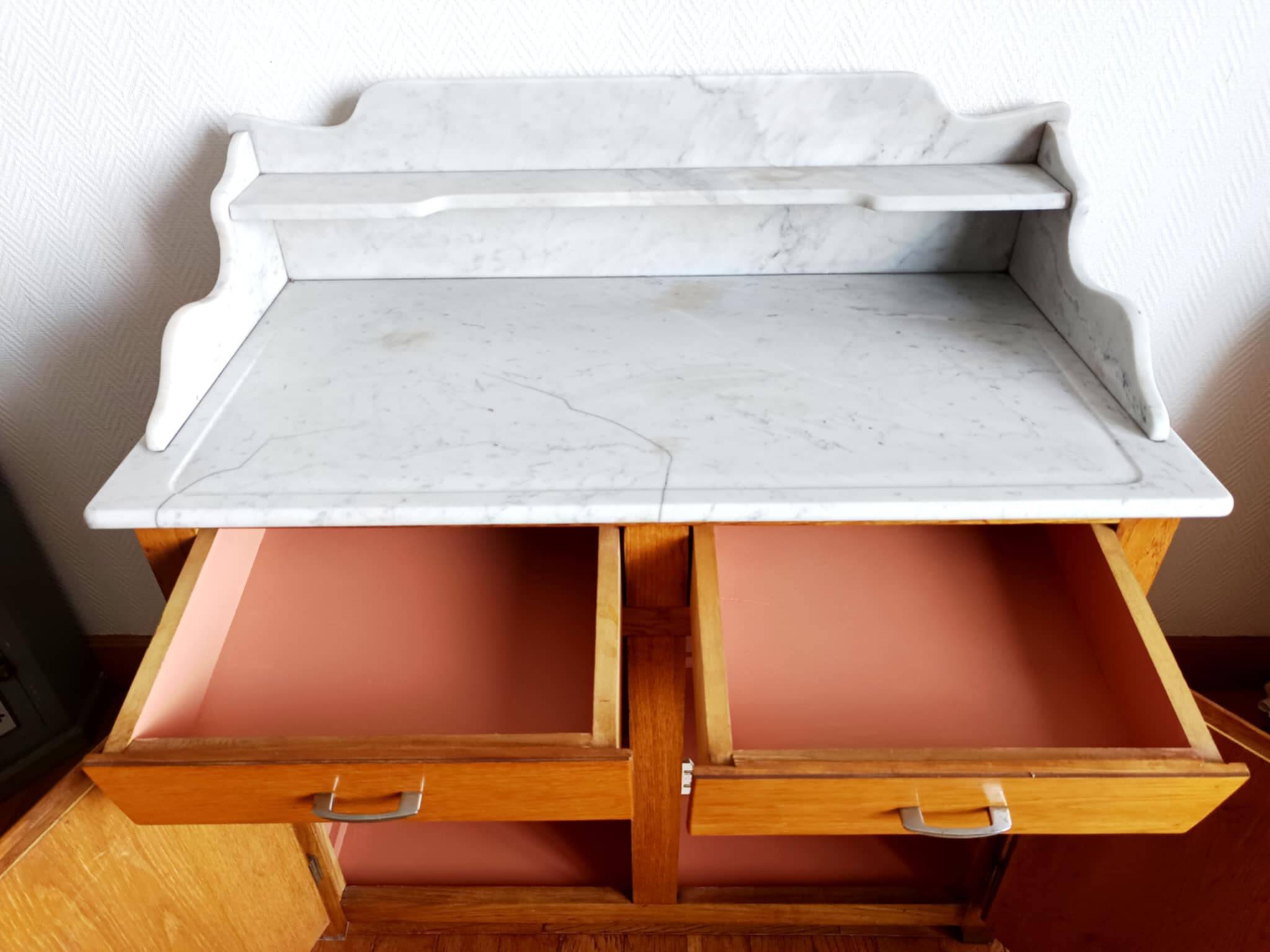 Art Deco marble bathroom cabinet