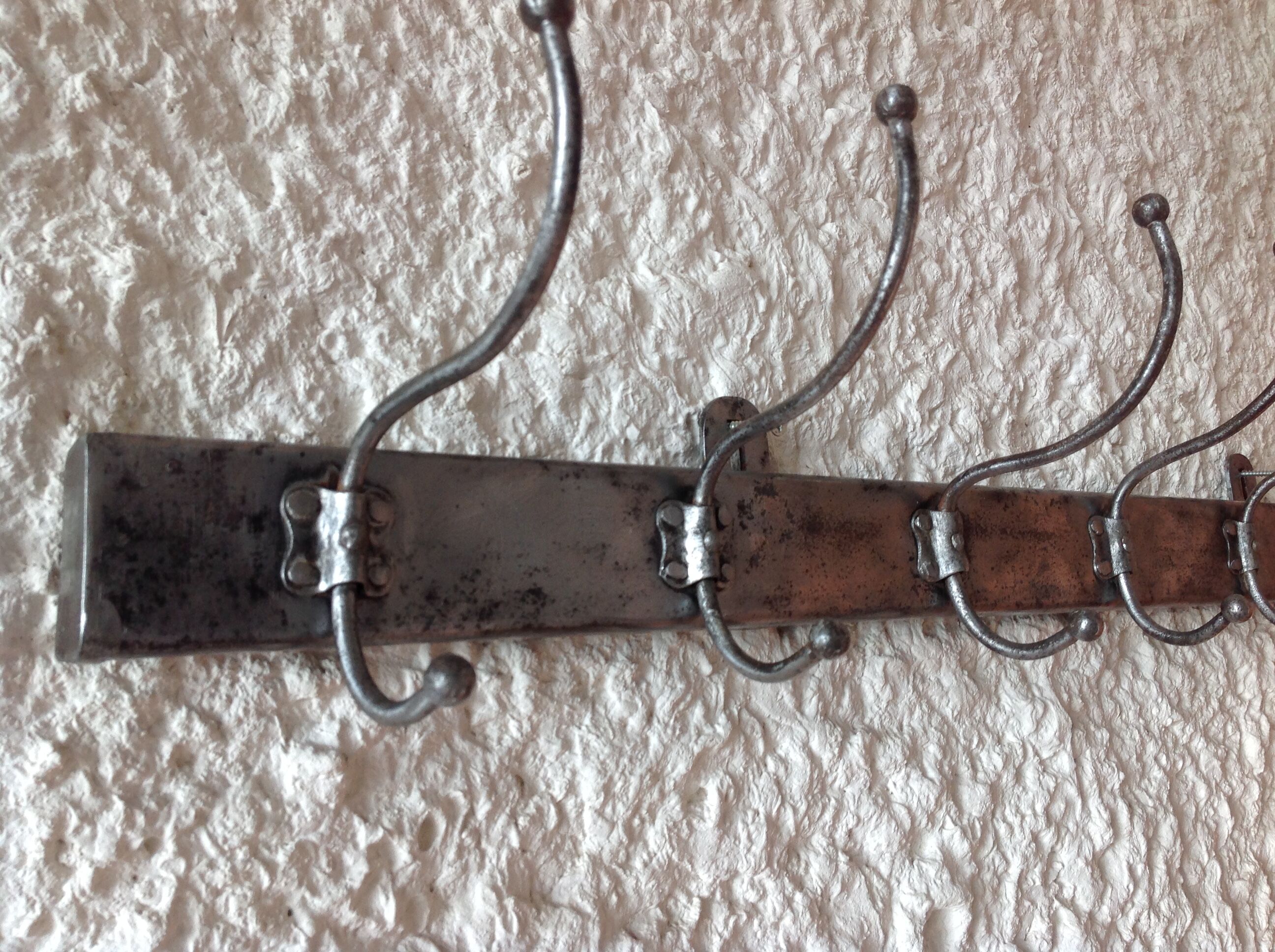 Coat rack with seven-headed metal industrial style / vintage 50-60s