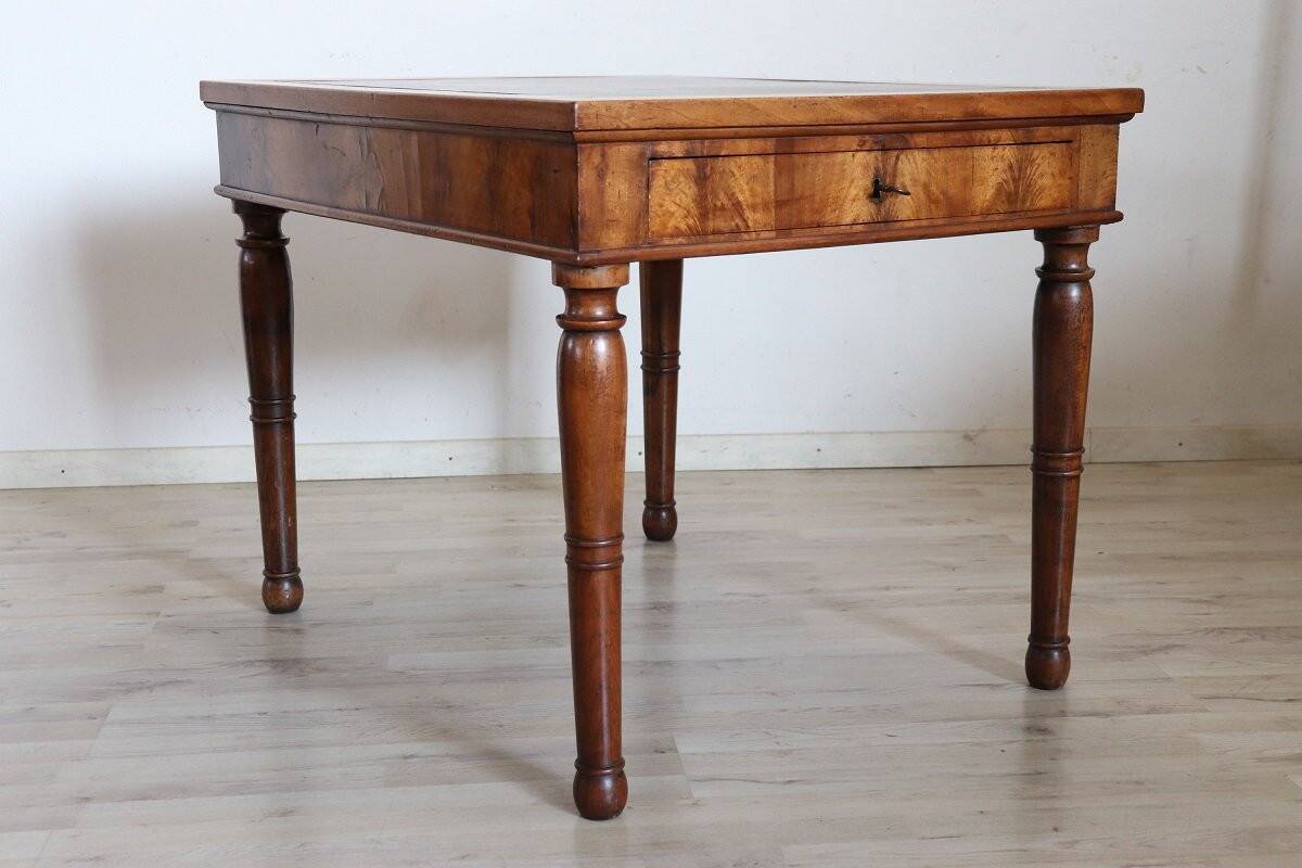 Antique walnut desk, Italy, mid-19th century