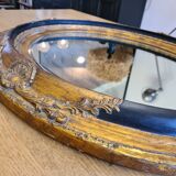 Large Gold Leaf Medallion Mirror with Beveled Glass - "Milo"