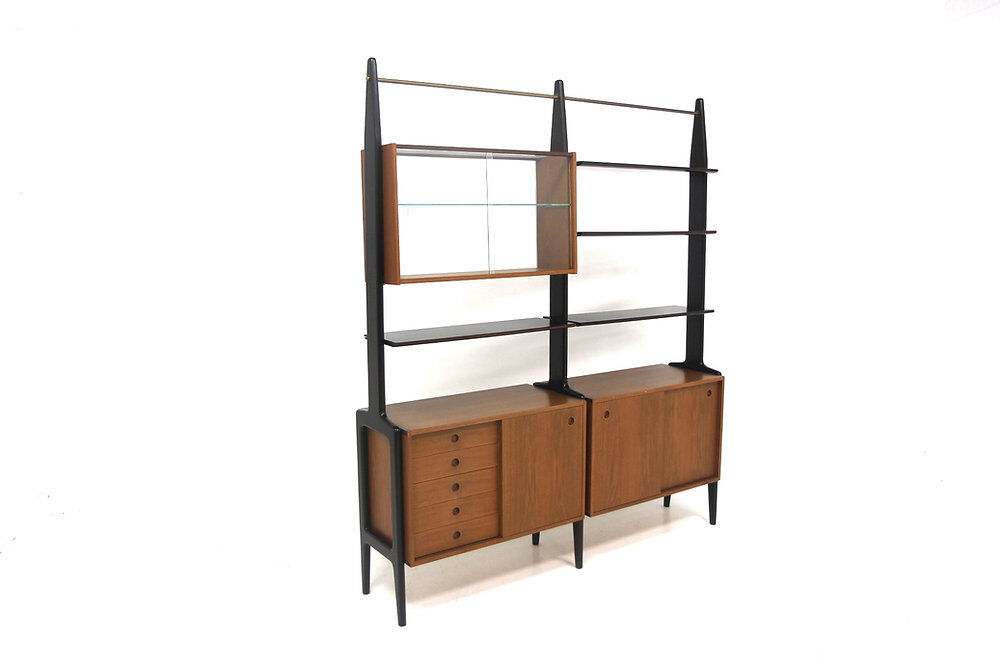 Scandinavian "Double" bookshelf in teak, Sweden, 1950.