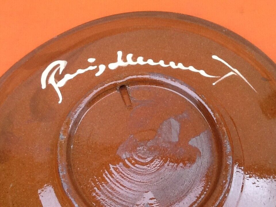 Puigdemont dish Enamelled polychrome terracotta with decoration spirals 1960s