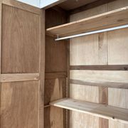 Parisian wardrobe with shelves, renovated oak wood.