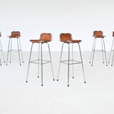 Ensemble de six tabourets de bar Charlotte Perriand, Station de ski des Arcs, France, 1960