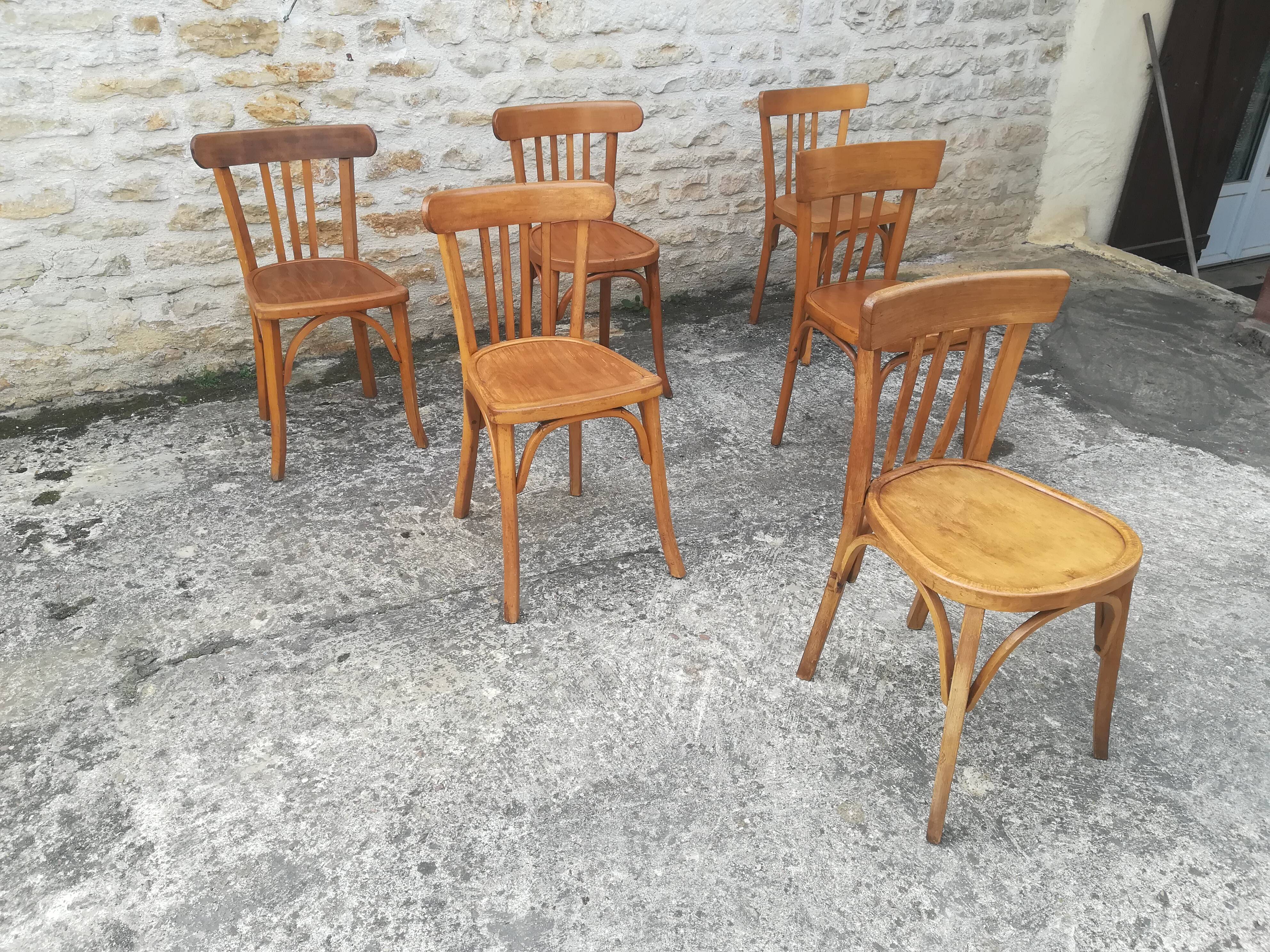 Mismatched bistro chairs