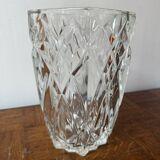 Cut glass transparent vase