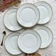 6 Small vintage French plates in golden white Limoges porcelain
