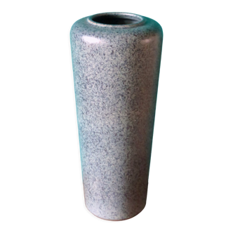 Vase in turned sandstone, greyish blue, blue spotted. Sacendinavian work, circa 1970