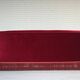 1960s, Danish 3-seater sofa, cherry-red furniture velour, ash wood.