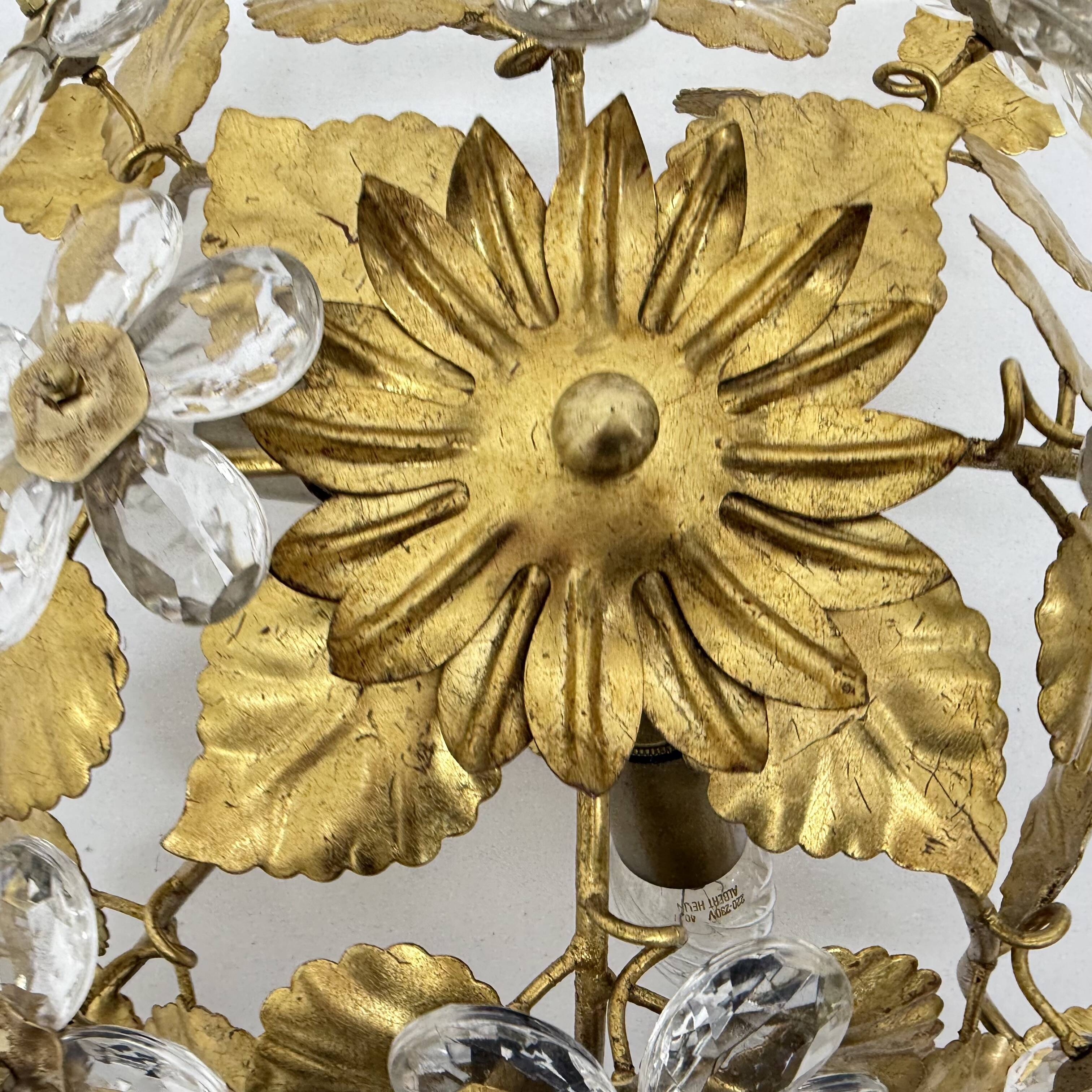 Mid-century design banci style ceiling lamp crystal flower , 1970sMid-centu