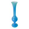 Grand vase en opaline bleu dentelé, 1970