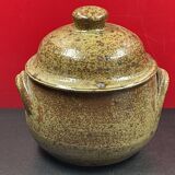 Contemporary ceramic, covered pot signed Baudat, Berry stoneware